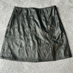 Black leather skirt